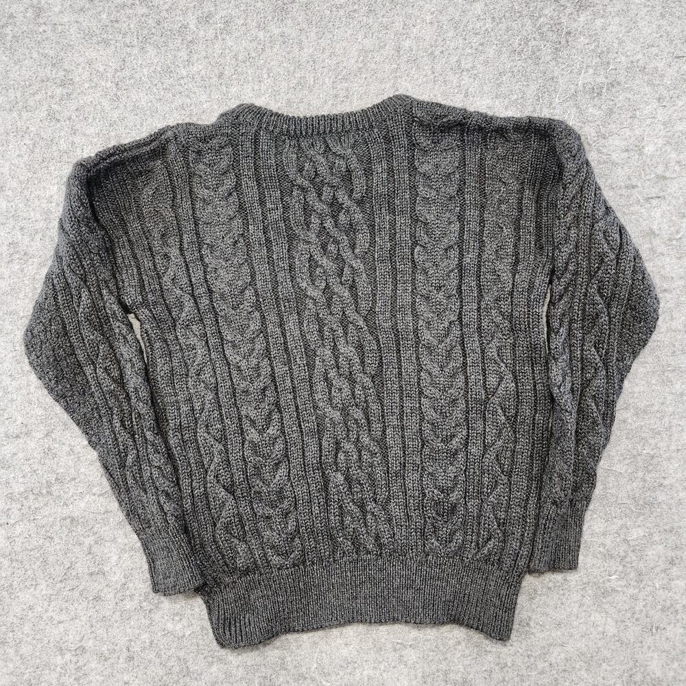 VTG WoolOvers Womens M Medium 100% Wool Cableknit Fisherman Pullover Sweater - Picture 12 of 13